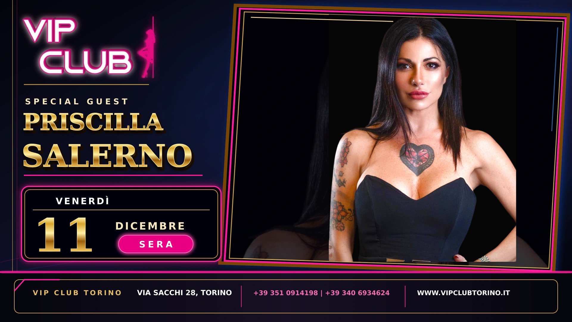 Locandina originale: Priscilla Salerno, 11 dicembre · Solo sera