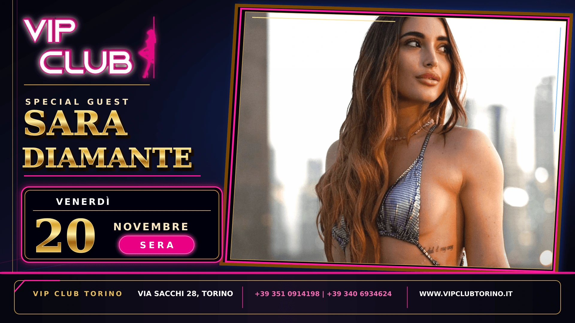 Locandina originale: Sara Diamante, 20 novembre · Solo sera